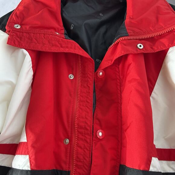Vintage CB Sports Thinsulate Jacket Mens medium Full Zip/Button -Red Black White - Picture 8 of 15